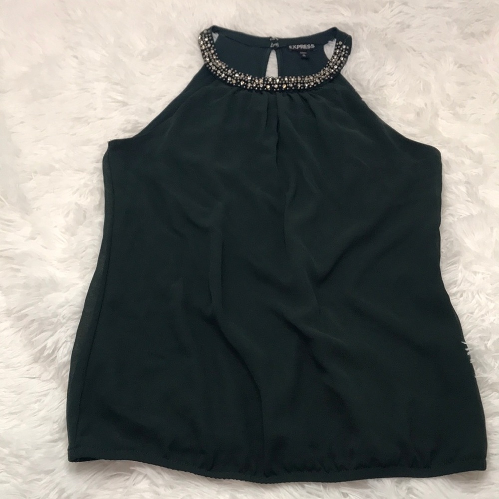 EXPRESS embellished high neck tank top XS (EUC)